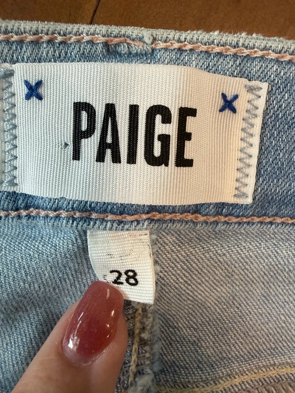 Paige Hoxton Ankle Jeans Womens 28 Blue White Wash Mid Rise Stretch Denim NWT